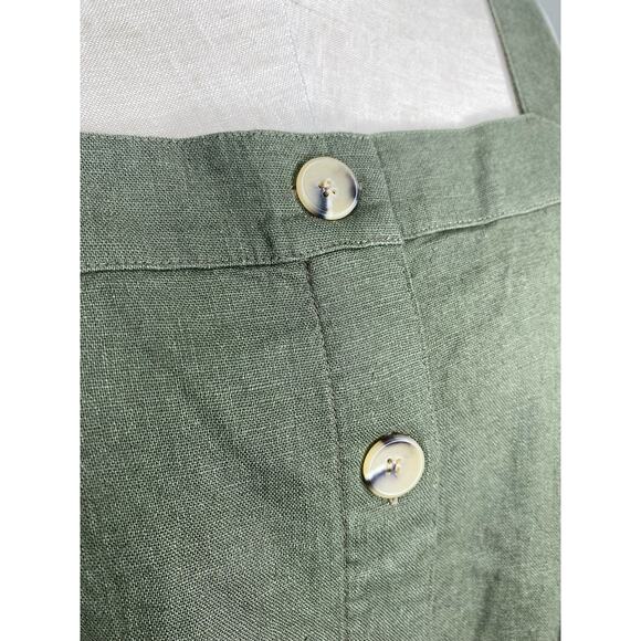 J.Crew olive green linen tank top, sleeveless top with buttons, NWT, size M - Picture 6 of 7